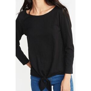 New Black Tie Front Top Med